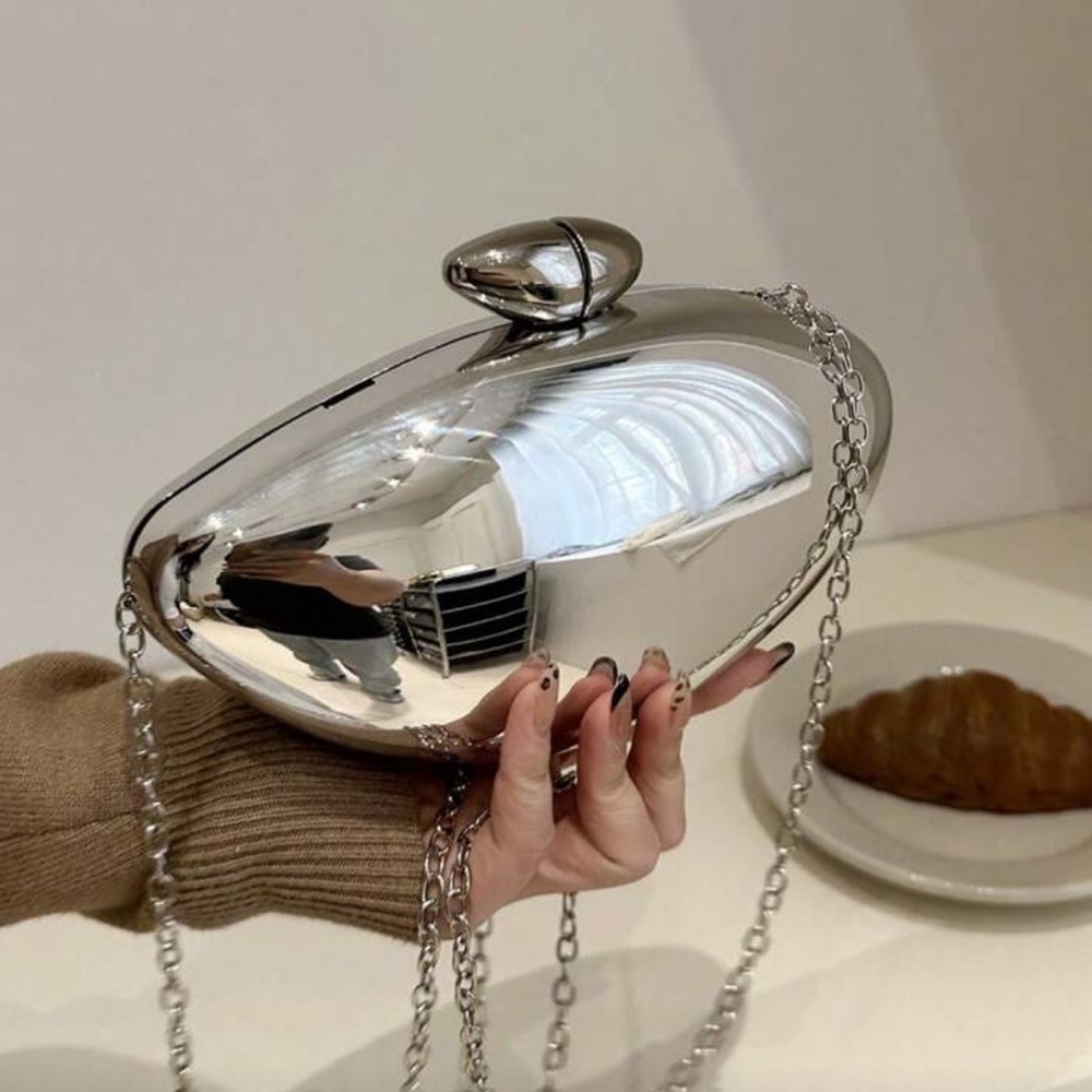 Silver Designer Women's Clutch